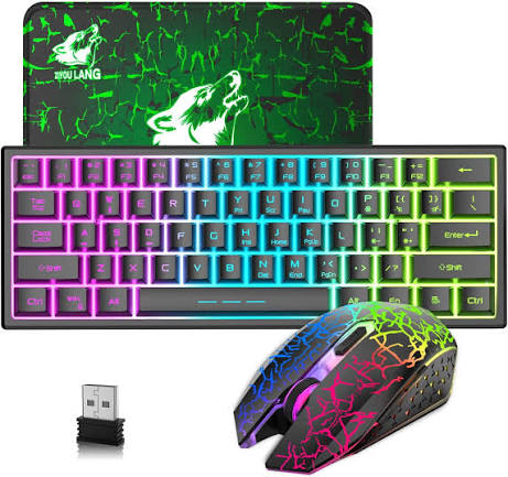 KEYBOARD + MOUSE GAMING SET GREEN ZIYOULANG X18 + K61 SET