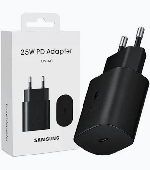 # Original Samsung 45W USB-C Fast Charger Power your compatible devices with the **Original Samsung 45W USB-C Charger**, designed to deliver fast and efficient charging with Samsung's **Super Fast Charging** technology. It supports **USB Power Delivery (PD) with PPS**, making it suitable for compatible Samsung Galaxy smartphones and other USB-C PD devices. ## ⚡ 45W Super Fast Charging With up to **45W charging power**, this Samsung adapter provides fast charging for compatible devices, helping reduce charging time compared with standard charging adapters. ## 🔌 USB-C Power Delivery with PPS The charger supports **USB Power Delivery (PD) with PPS**, allowing compatible devices to receive suitable charging power according to their requirements. ## 📱 Wide USB-C Compatibility Designed for compatible **Samsung Galaxy smartphones and other USB-C Power Delivery devices**, making it a practical charger for everyday use at home, work, or while traveling. ## 🛡️ Original Samsung Quality As an **original Samsung charging adapter**, it is designed specifically for reliable charging performance with compatible Samsung devices. ## 📋 Key Specifications * **Brand:** Samsung * **Product Type:** Wall Charger / Charging Adapter * **Power Output:** Up to 45W * **Charging Technology:** Super Fast Charging * **Charging Protocol:** USB Power Delivery (PD) with PPS * **Connector:** USB-C * **Compatibility:** Samsung Galaxy and compatible USB-C PD devices